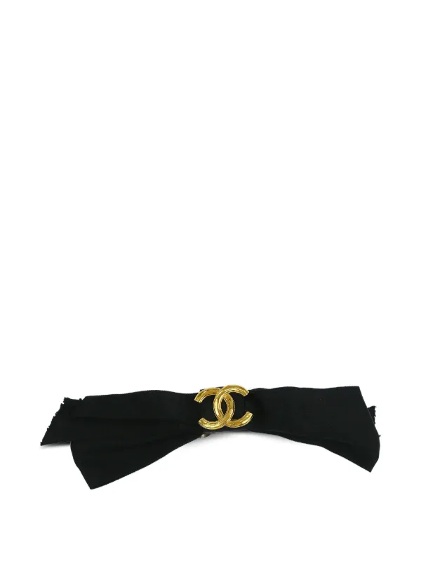 Chanel Pre-owned 1990-2000s Logo-plaque Hair Clip in Black