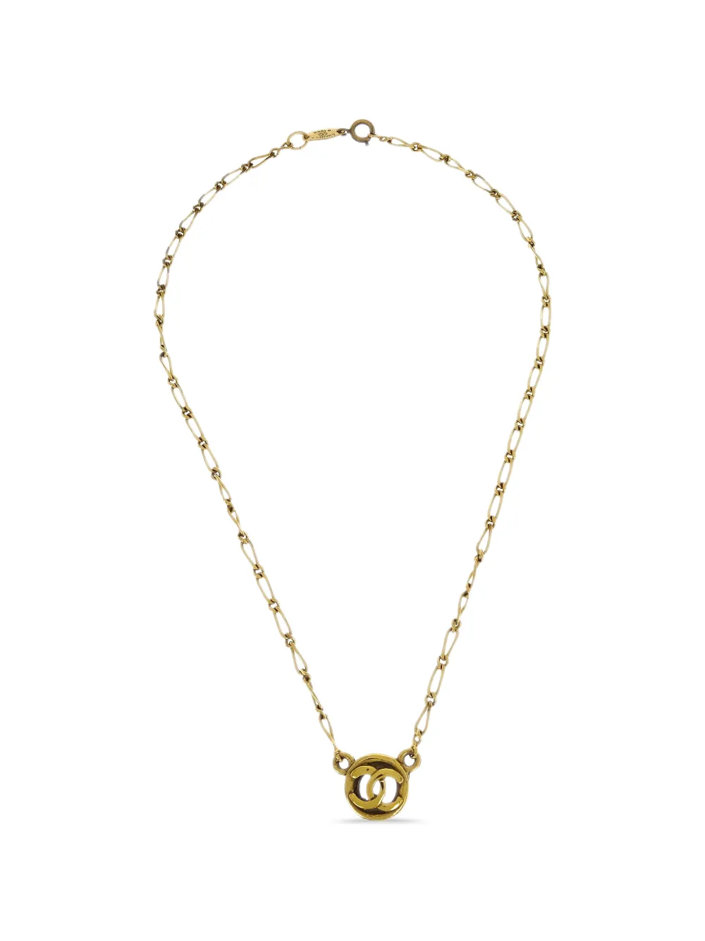 CHANEL Pre-Owned Collana con pendente logo 1982 - Oro