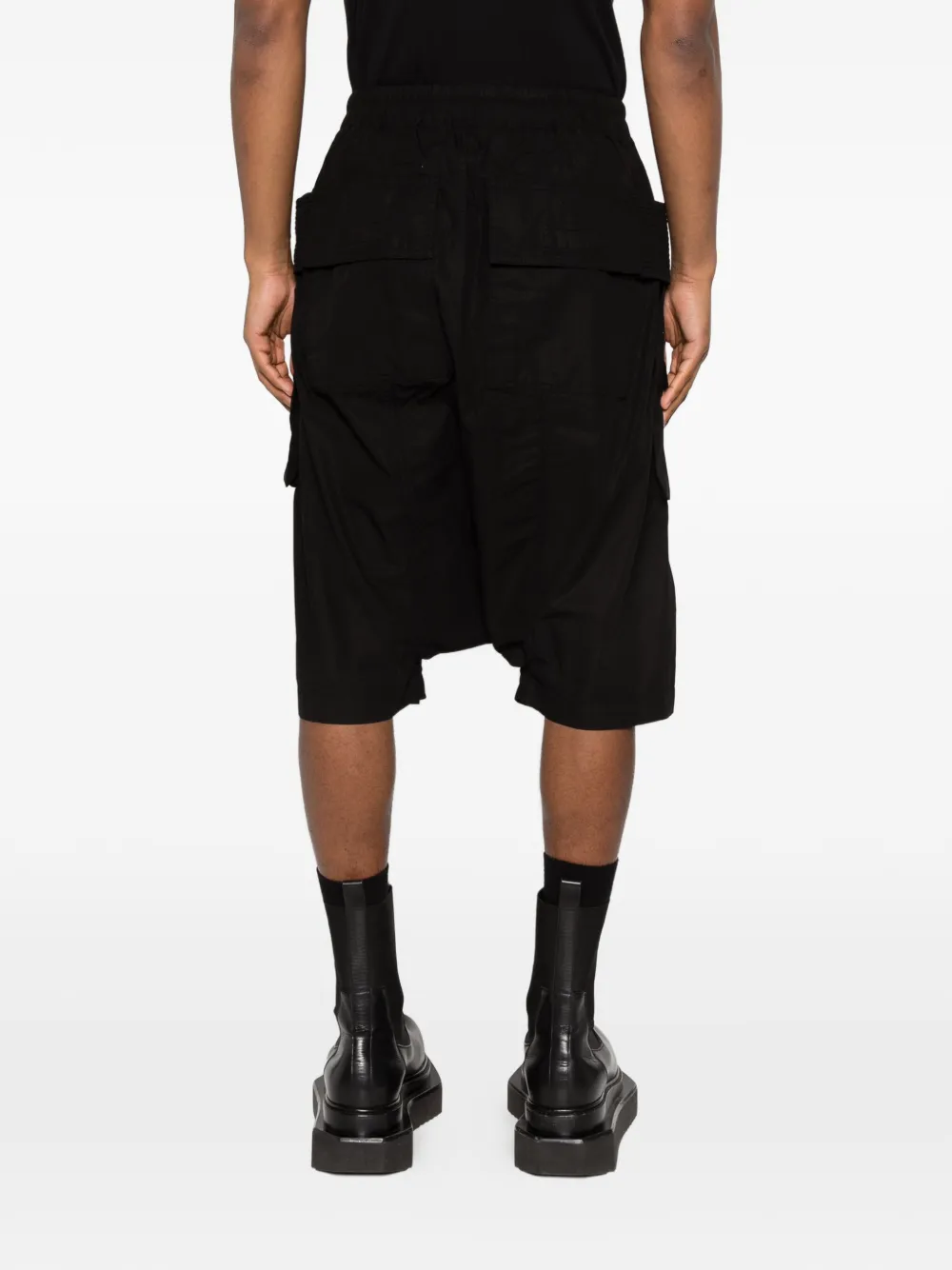 Rick Owens DRKSHDW Creath horts met cargo zak Zwart