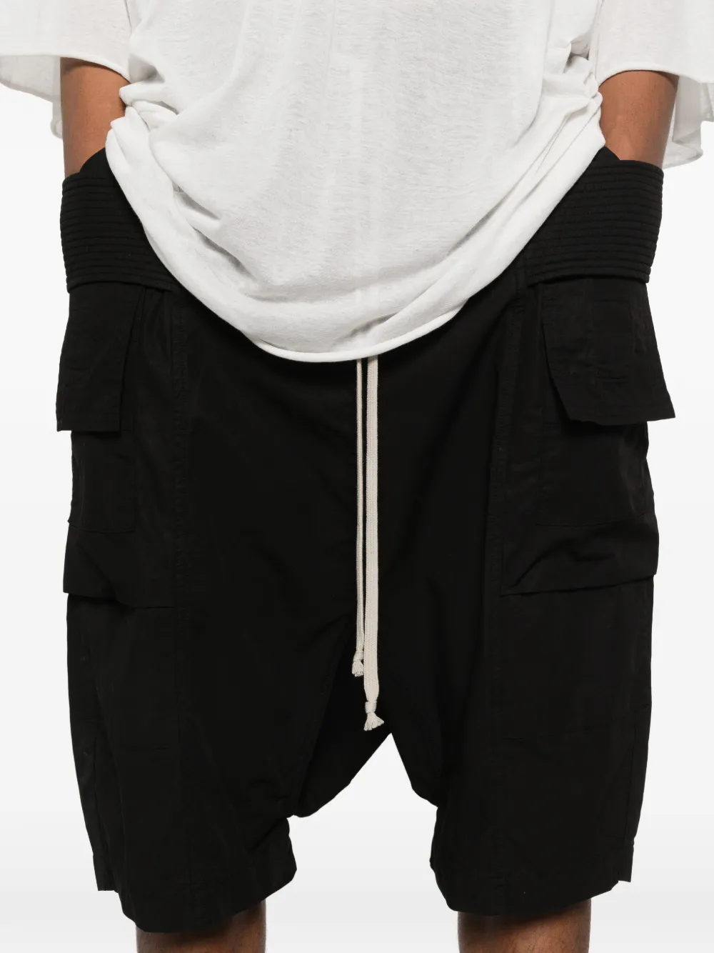 Rick Owens DRKSHDW Creath horts met cargo zak Zwart