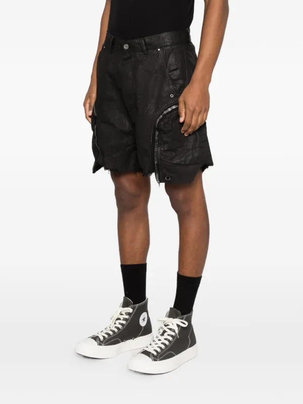 Rick Owens DRKSHDW Bauhaus Frayed Shorts | Black | FARFETCH