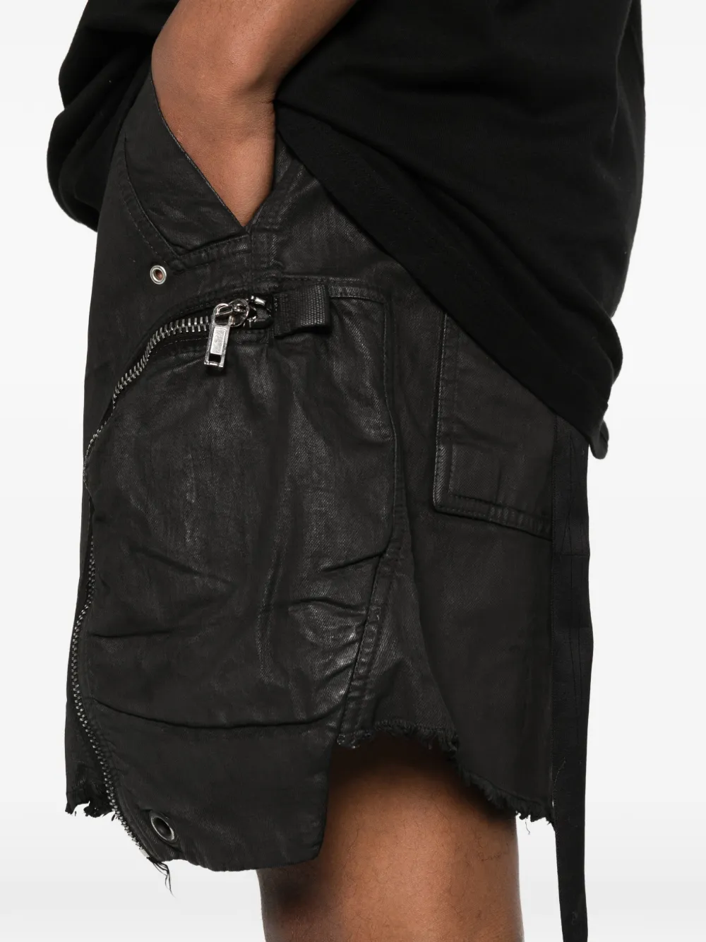 Rick Owens DRKSHDW Bauhaus shorts met franje Zwart