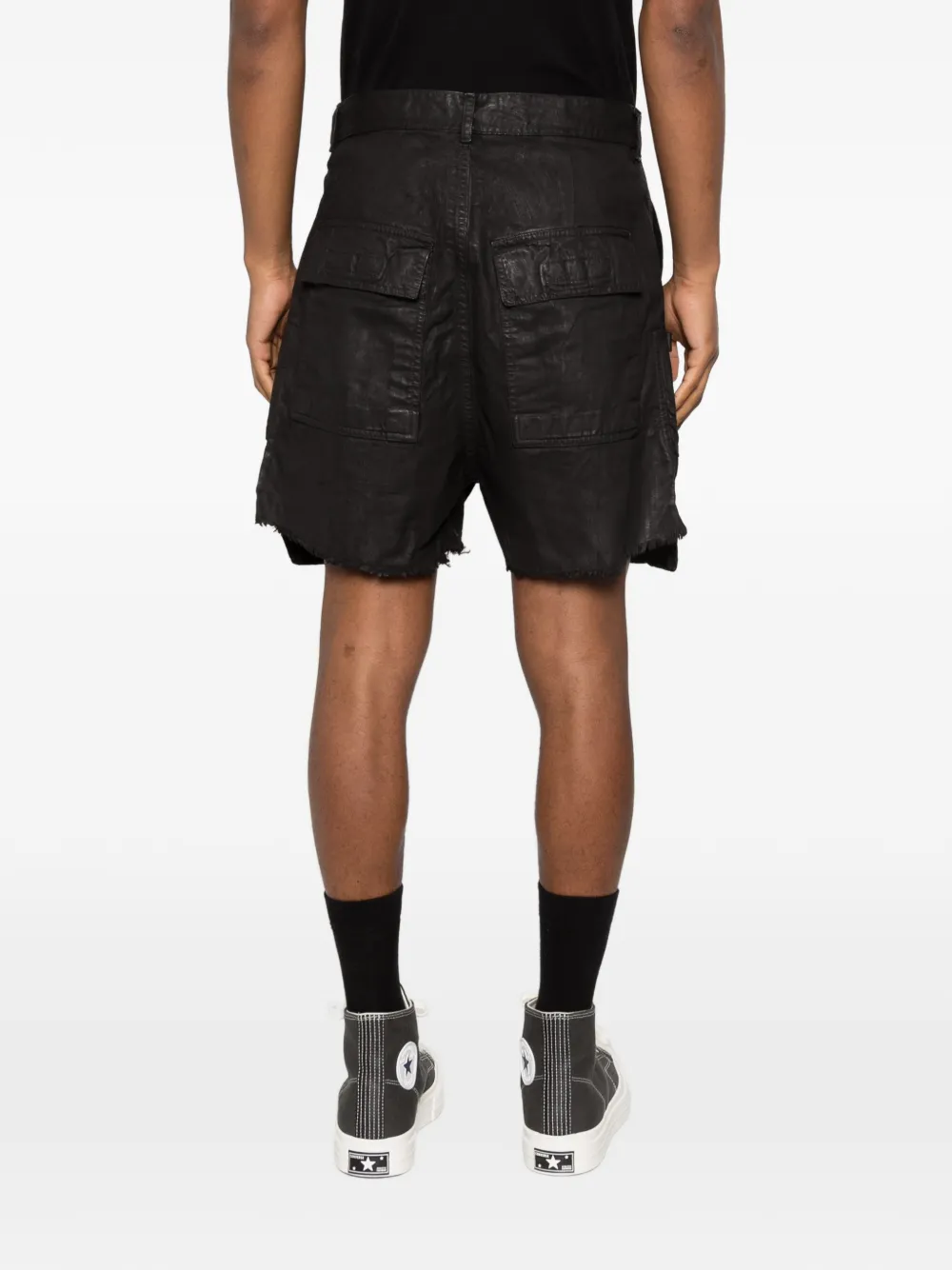 Rick Owens DRKSHDW Bauhaus shorts met franje Zwart