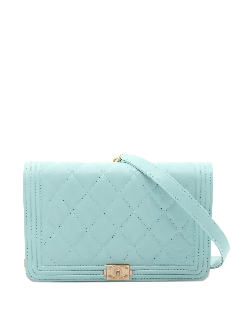 CHANEL Pre-Owned 2019 matelasse chain wallet - Blu