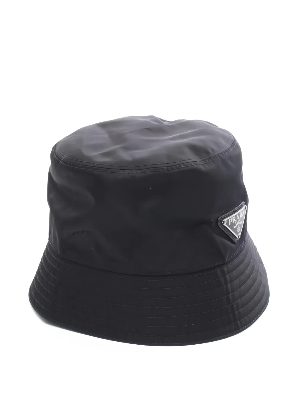 Prada Pre-Owned 2010s Re-Nylon triangle-logo bucket hat - Nero