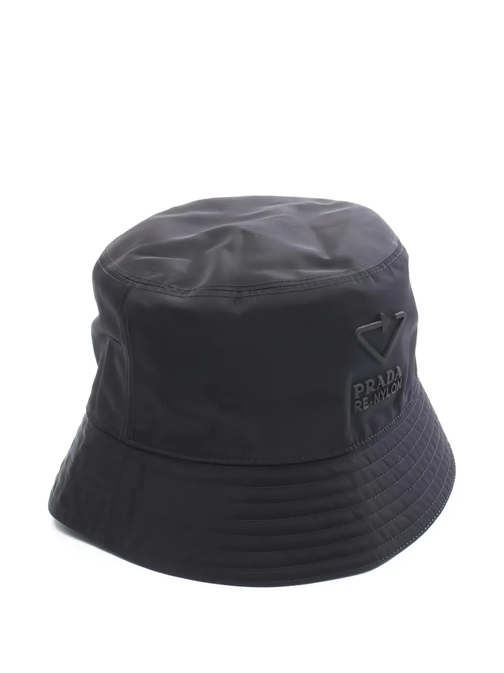  Prada Pre-owned 2010s Re-nylon Triangle-logo Bucket Hat - Black 