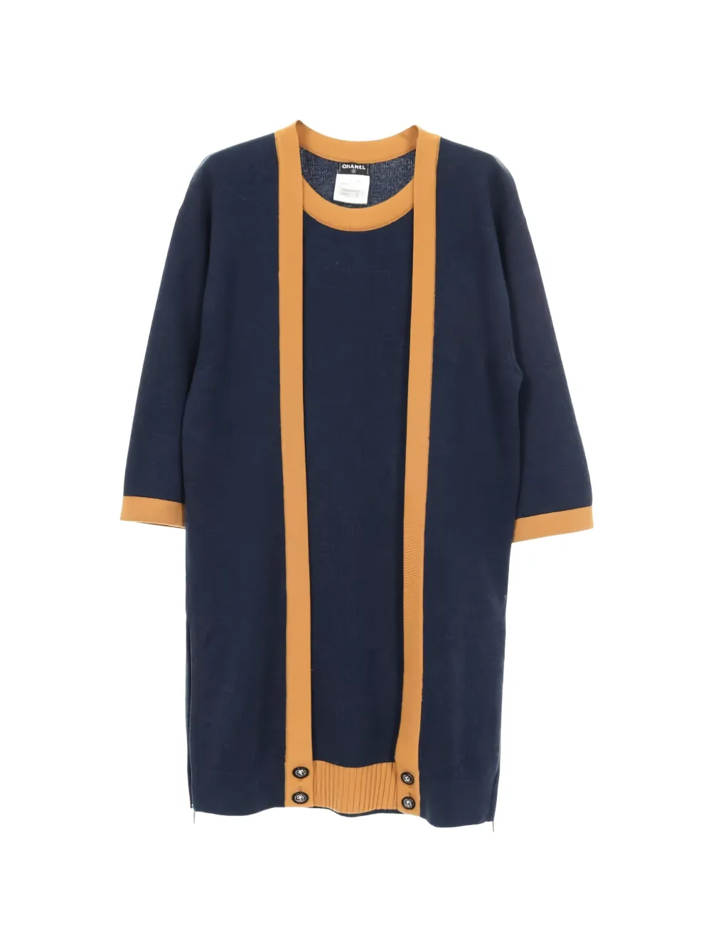 CHANEL Pre-Owned 1986-1988 knitted button dress - Blu