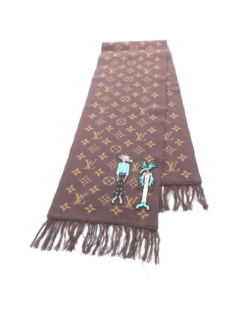 Louis Vuitton Pre-Owned 2020 Zoooom Adventures With Friends Monogram fringe scarf