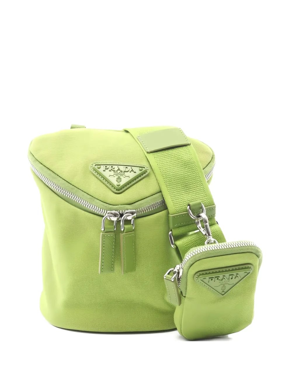 Prada Pre-Owned 2010s triangle logo shoulder bag - Verde
