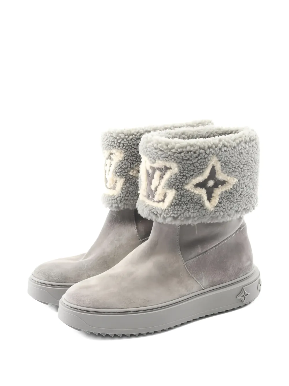 Louis Vuitton Pre-Owned 2022 Snowdrop line shearling boots - Grigio