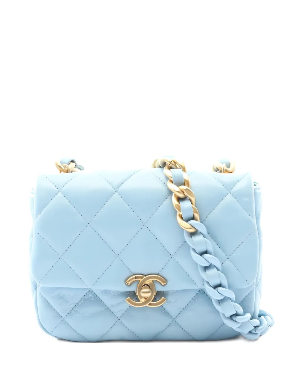 CHANEL Pre-Owned 2021 matelasse chain shoulder bag - Blu