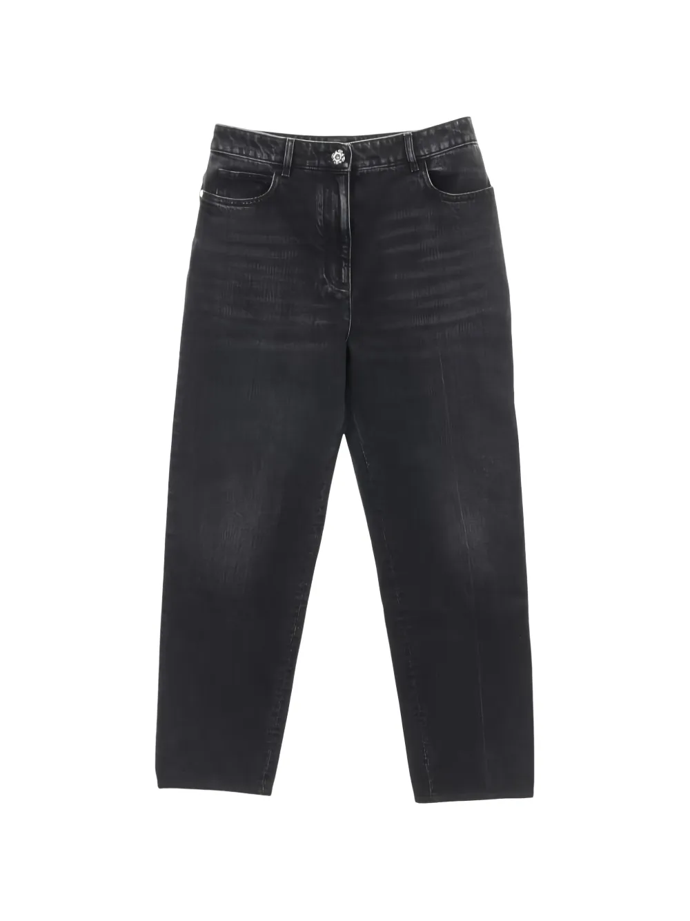 CHANEL Pre-Owned 1986-1988 button-embellished jeans - Nero