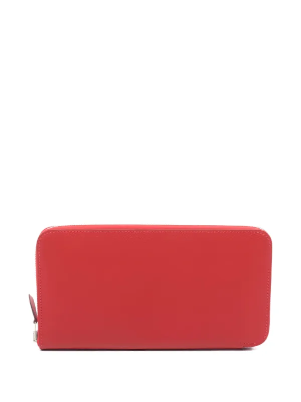 Hermès Pre-owned 2006 Carved-stamp Zip Wallet in Red