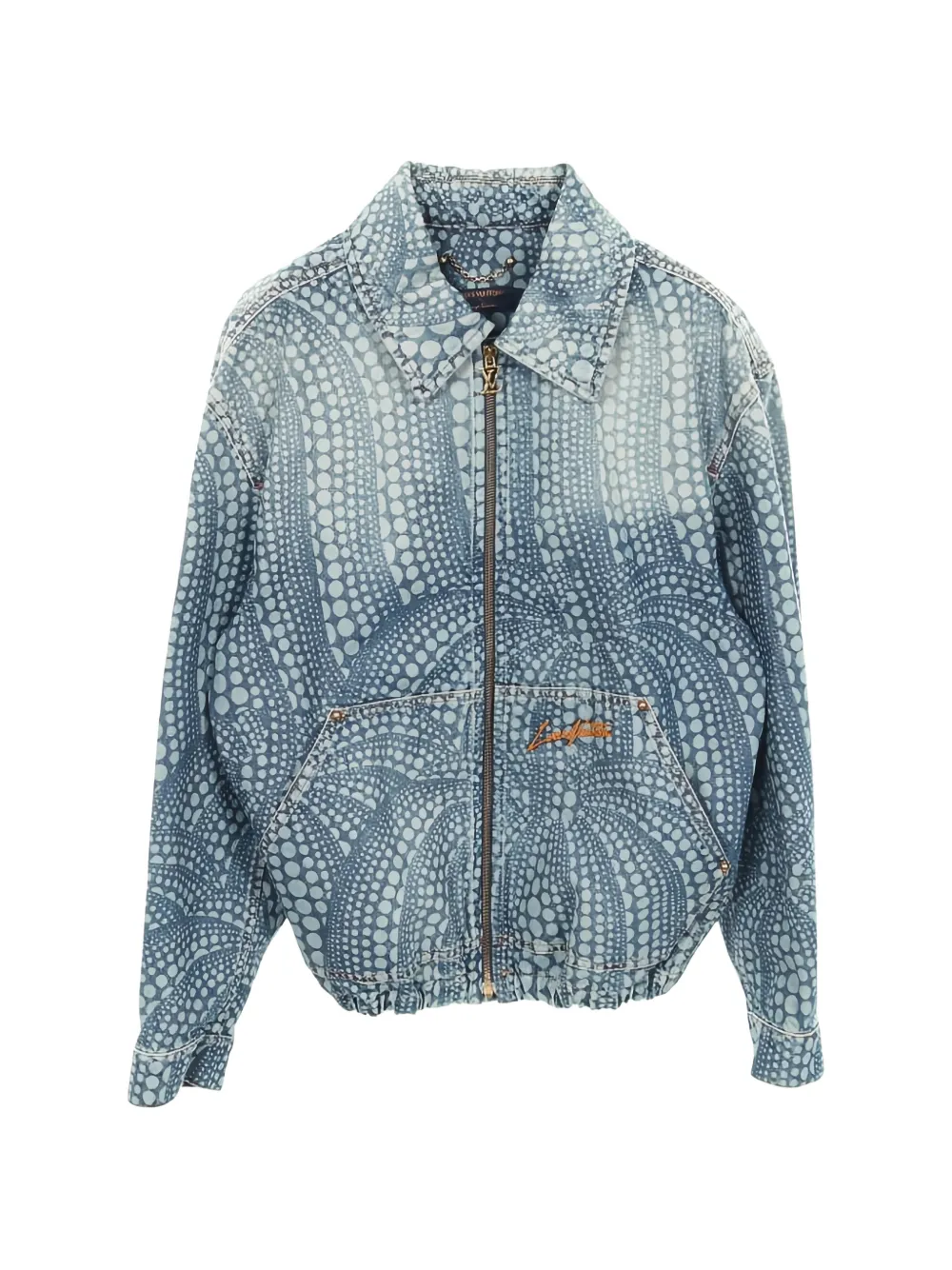 Louis Vuitton Pre-Owned x Yayoi Kusama Pumpkin denim jacket - Blu
