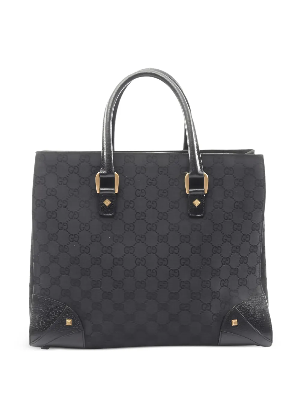 Gucci Pre-Owned 2000s Nailhead GG canvas tote bag - Nero