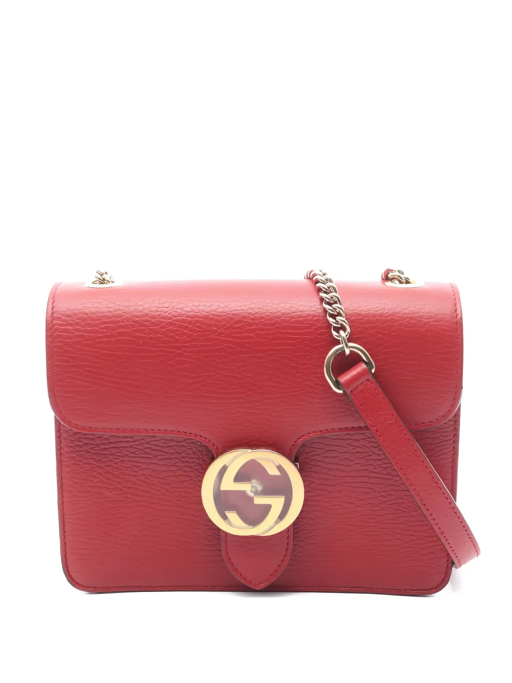 Gucci Pre-Owned 10s logo-detail leather shoulder bag - Rosso