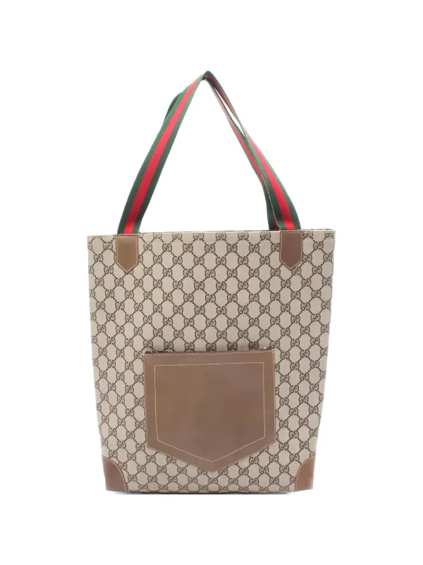 Gucci Pre-owned 2000s GG Sherry Line Tote Bag in Neutrals