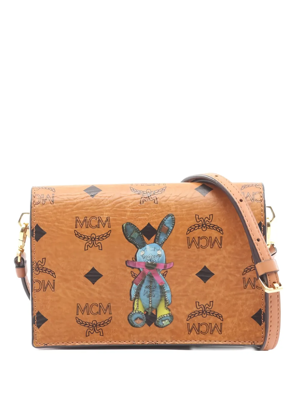 MCM Pre-Owned Visetos rabbit shoulder bag - Marrone