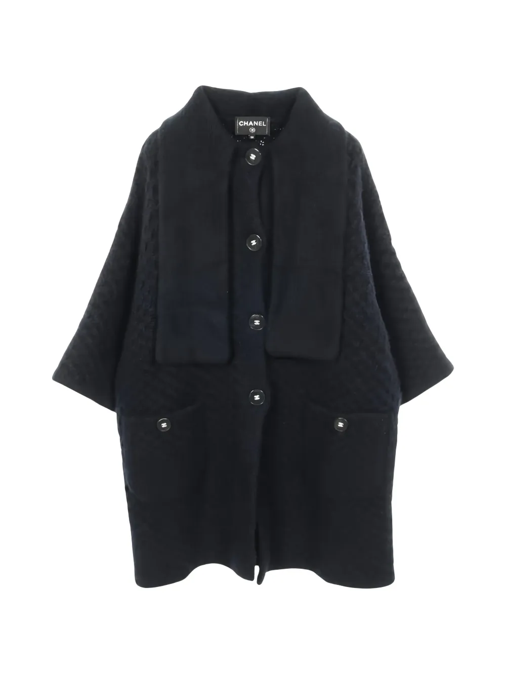 CHANEL Pre-Owned 1986-1988 button knit coat - Blu