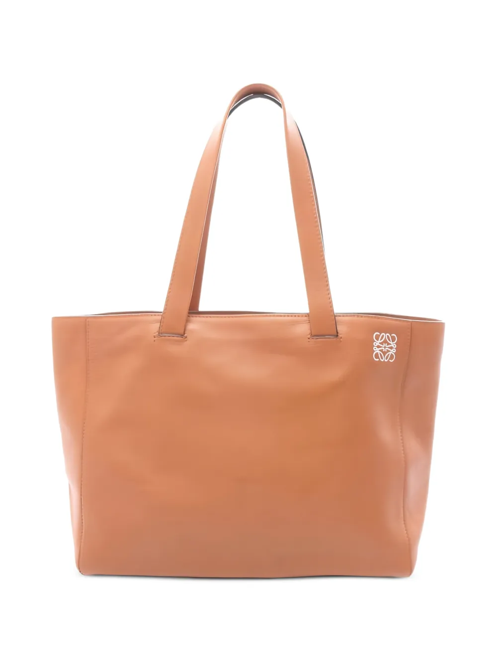 Loewe Pre-Owned 2010 east west leather shopper tote bag - Marrone