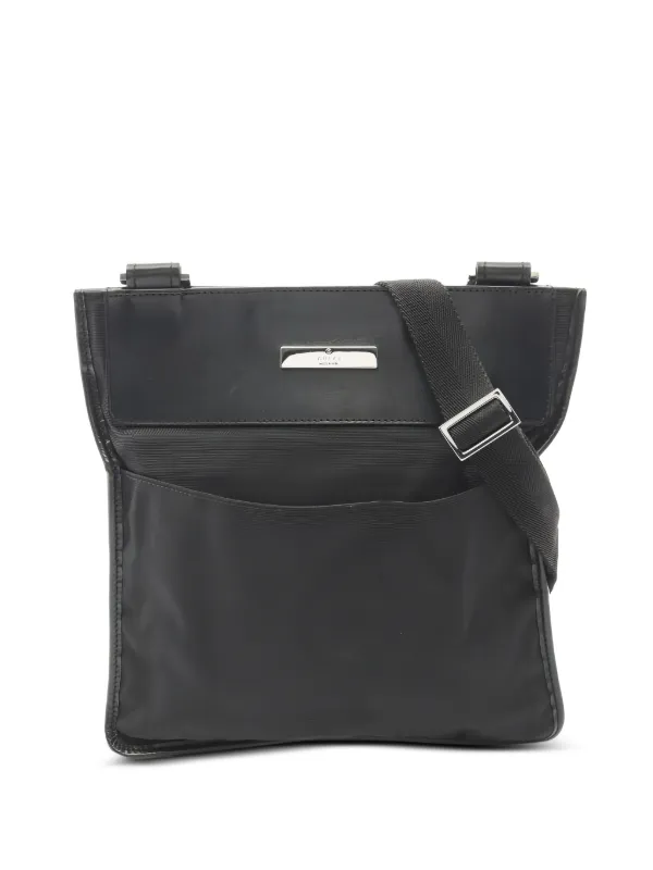 Gucci Pre-Owned 2000s キャンバス レザーショルダーバッグ | ブラック