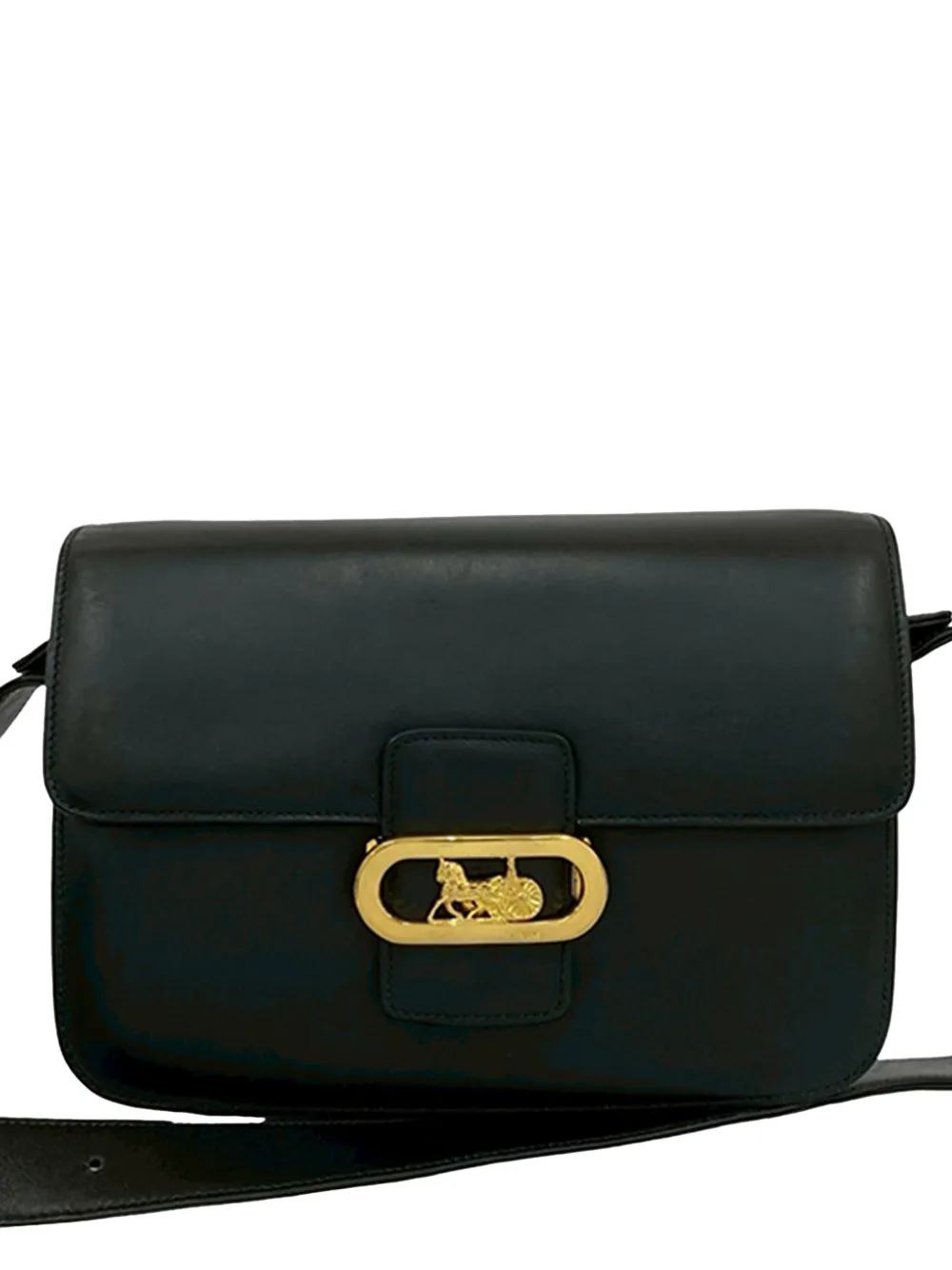 Celine Pre-Owned 2000-2025 Calfskin Horse Carriage crossbody bag - Nero