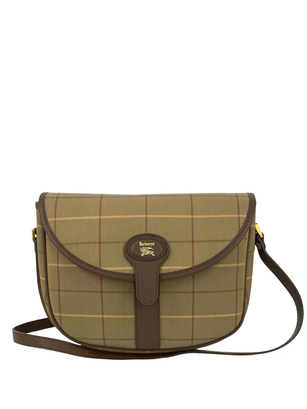 Burberry Pre-Owned Borsa a tracolla in tela con motivo Vintage Check e battente XX secolo - Marrone