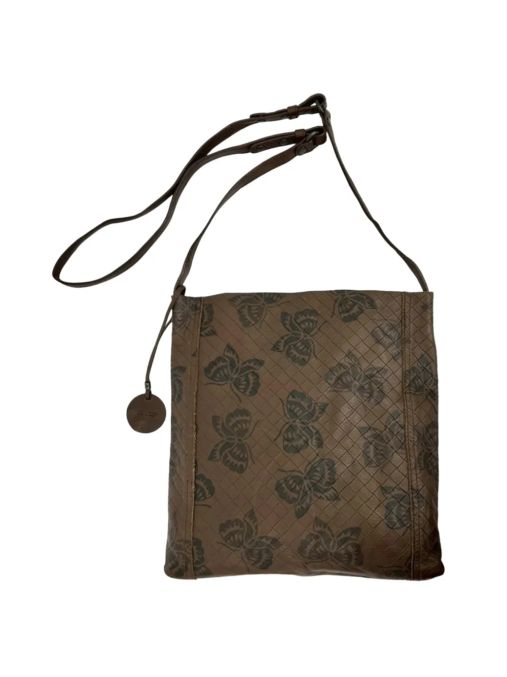 Bottega Veneta Pre-Owned 2010-2025 Leather Intrecciomirage Butterfly crossbody bag - Marrone