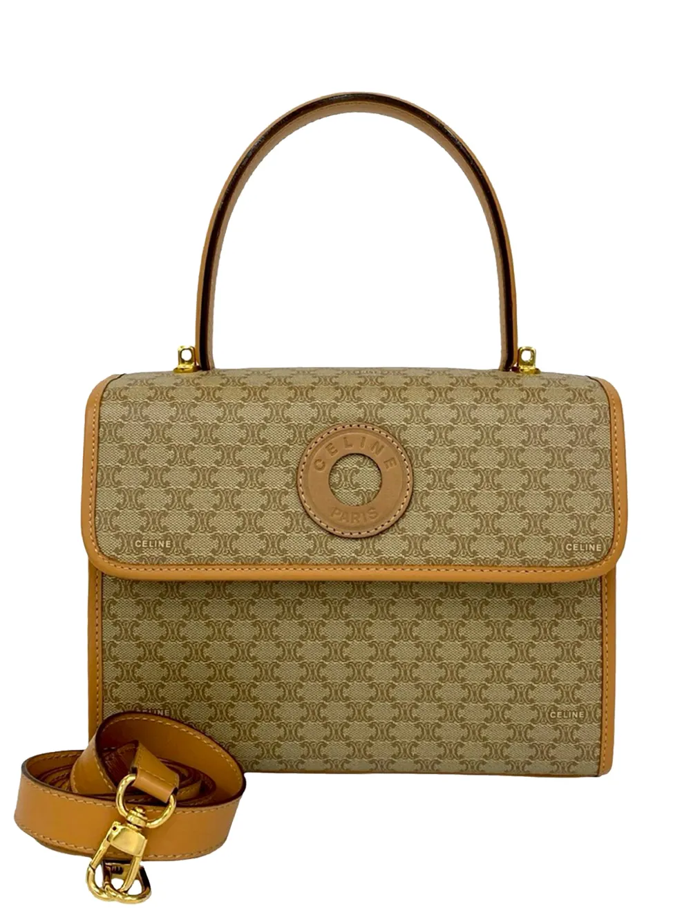 Celine Pre-Owned 2013 Macadam Coated Canvas satchel - Marrone