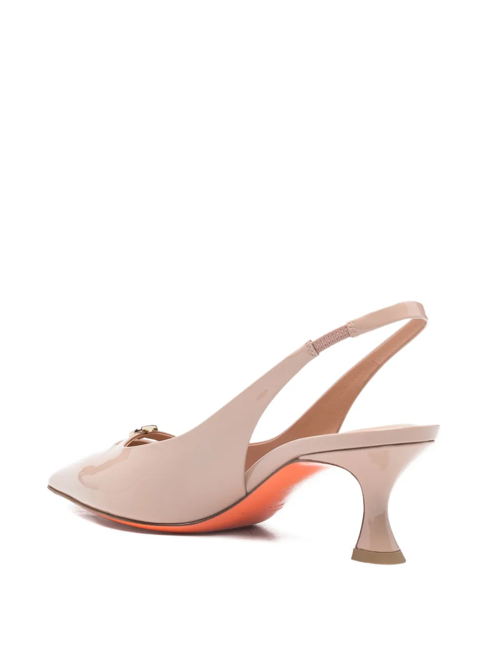 Santoni point-toe slingback pumps Beige