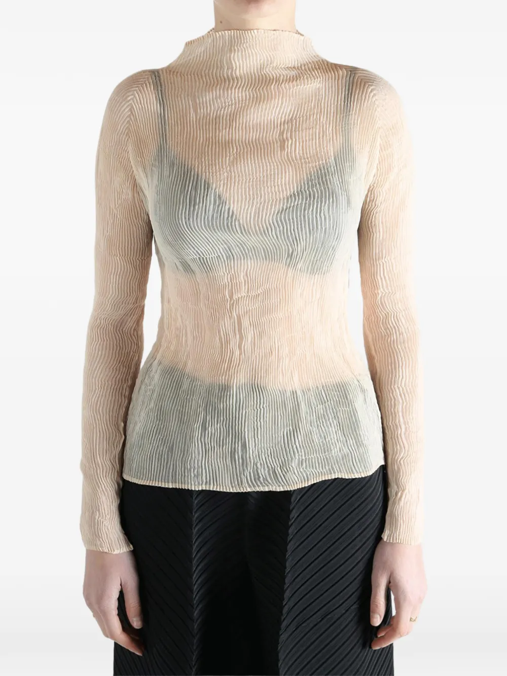 Issey Miyake pleated top - Toni neutri