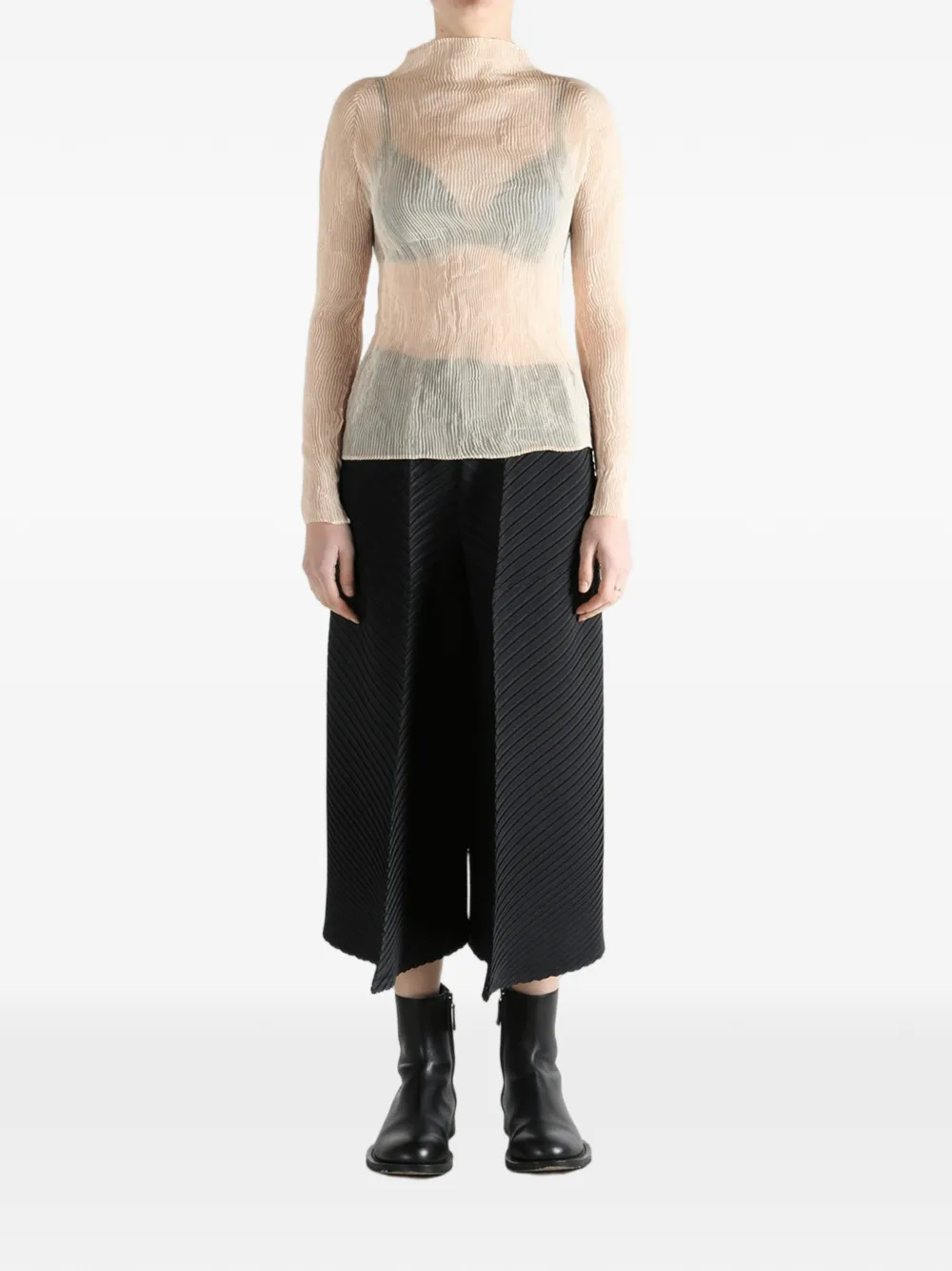  Issey Miyake Pleated Top - Neutrals 