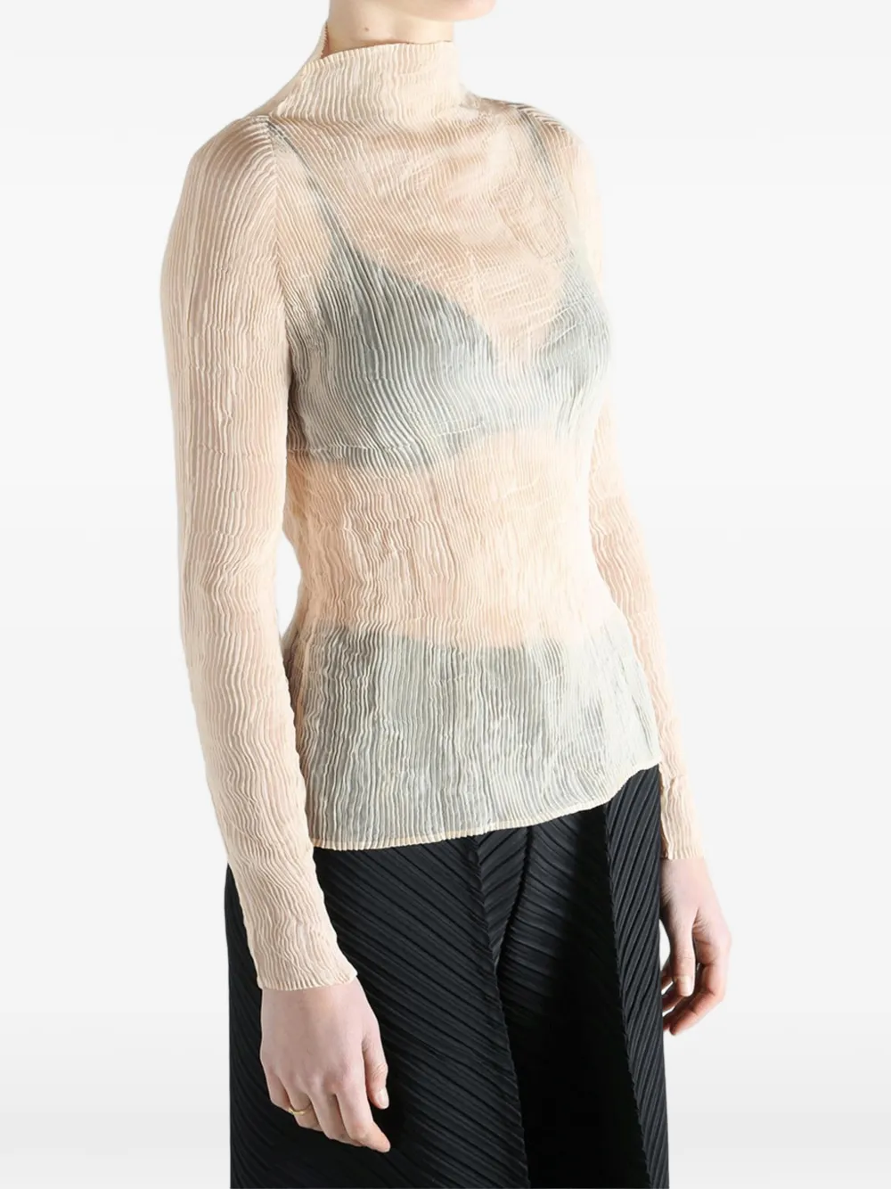  Issey Miyake Pleated Top - Neutrals 