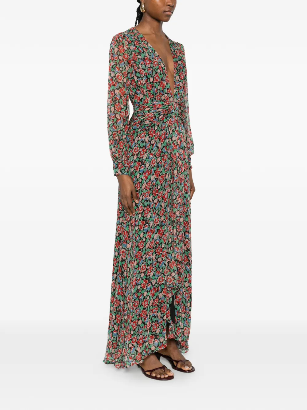 Rixo Meera maxi-jurk Zwart