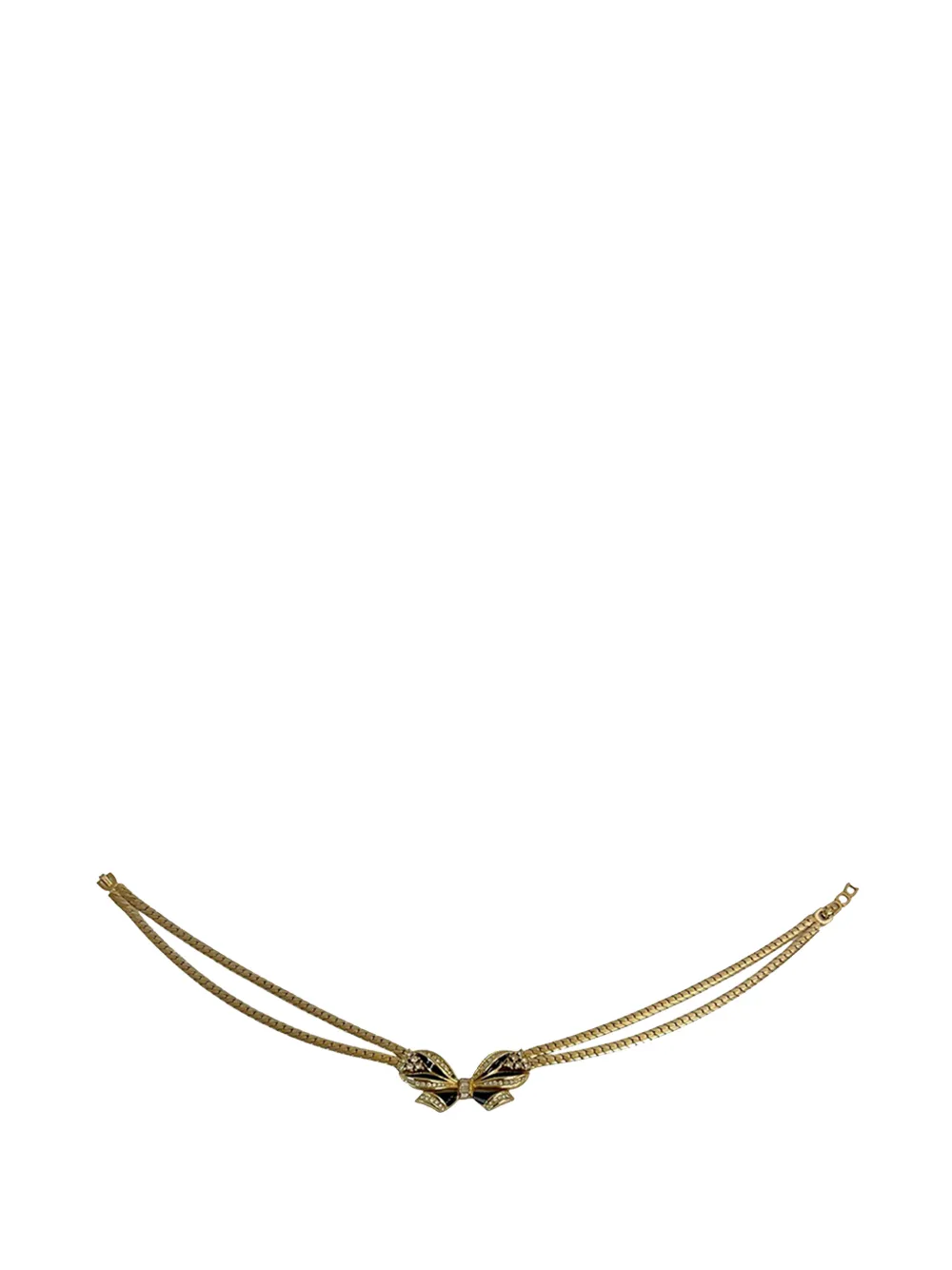 Christian Dior Pre-Owned Choker placcata oro con strass e decorazione smaltata 1990-2010 - Nero