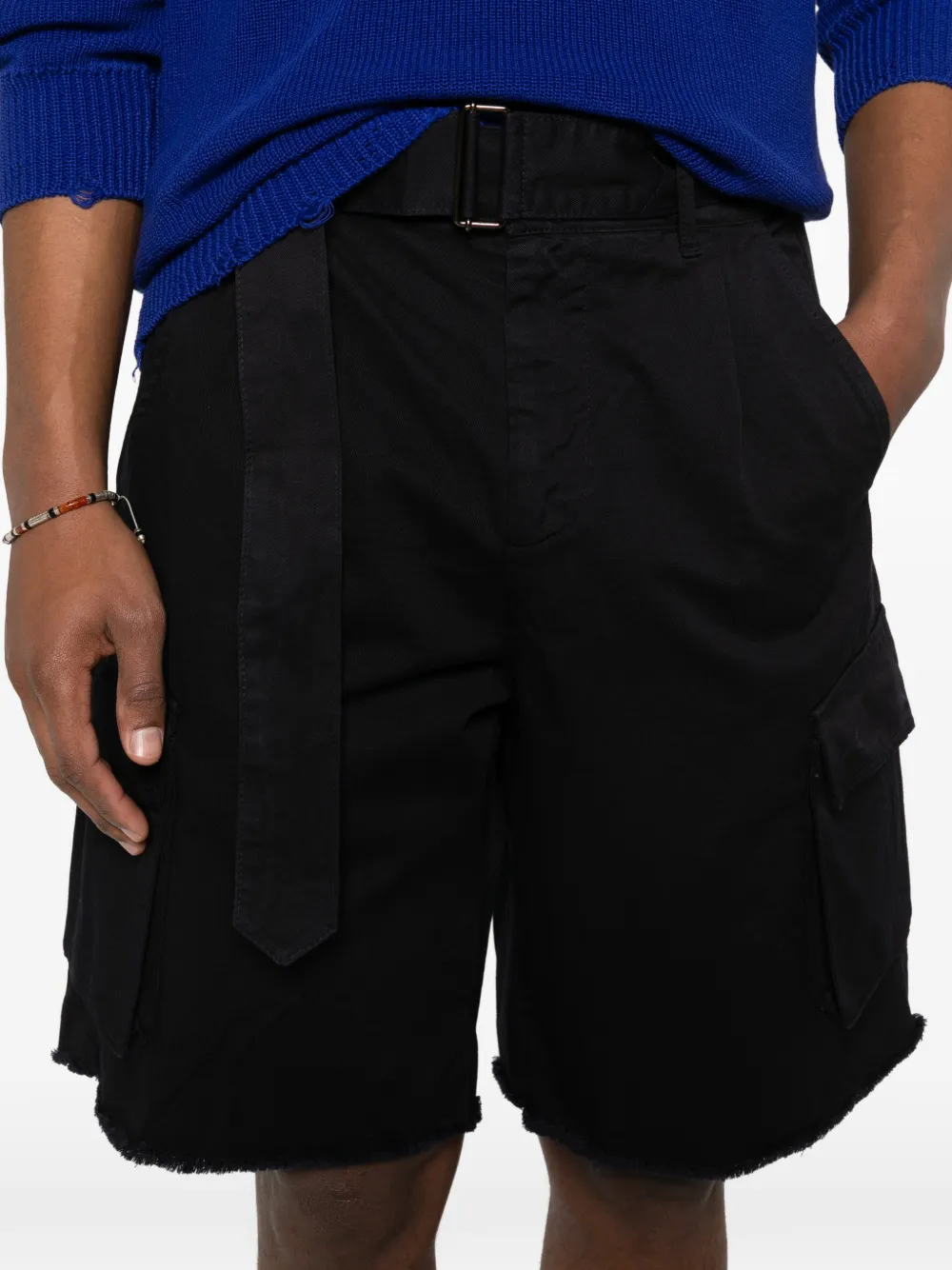 Laneus Shorts met ceintuur Blauw