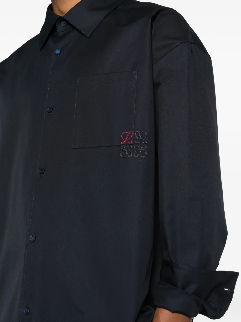 LOEWE T-shirt met geborduurd logo Blauw