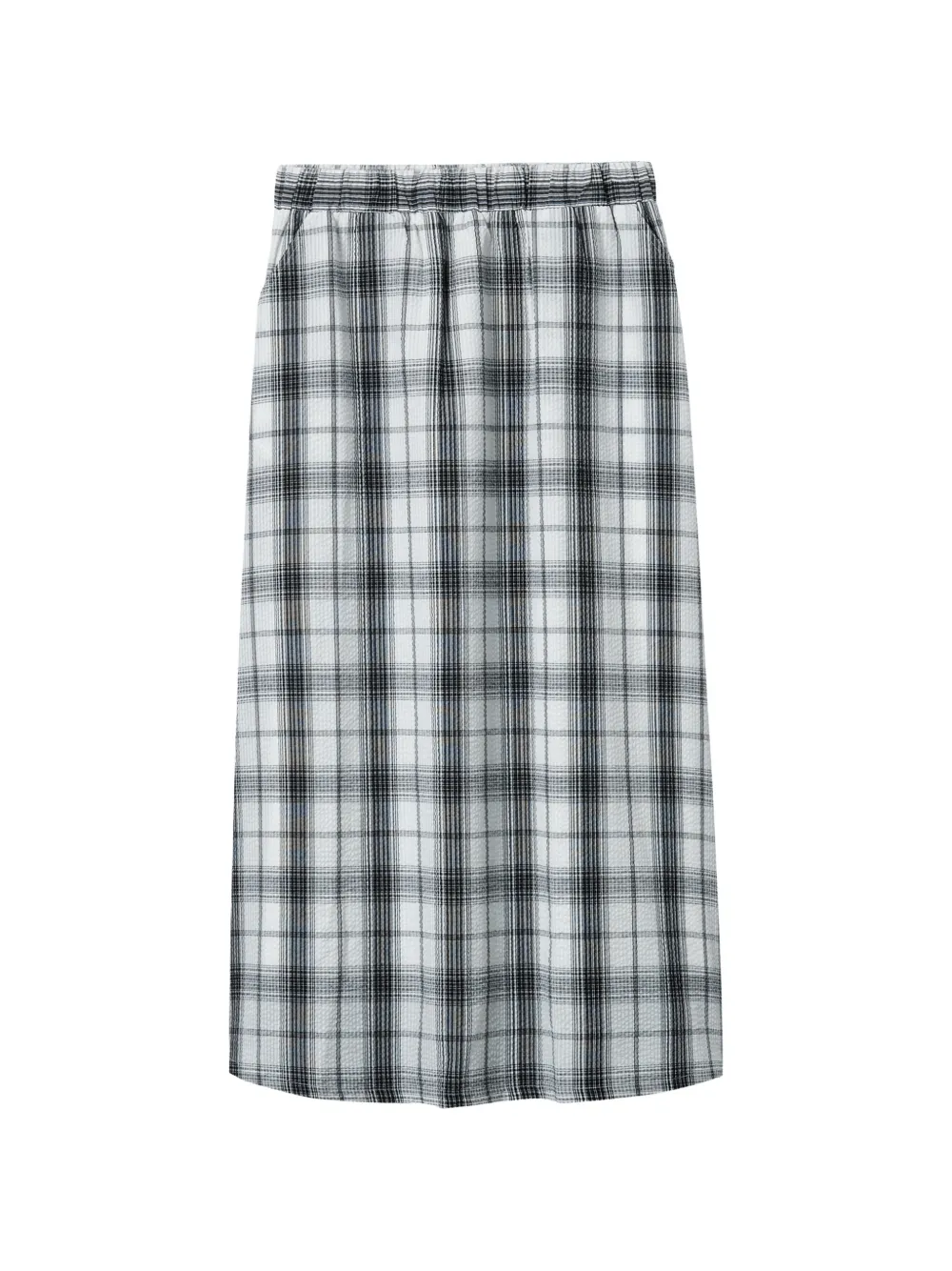 b+ab Gonna a quadri - Bianco