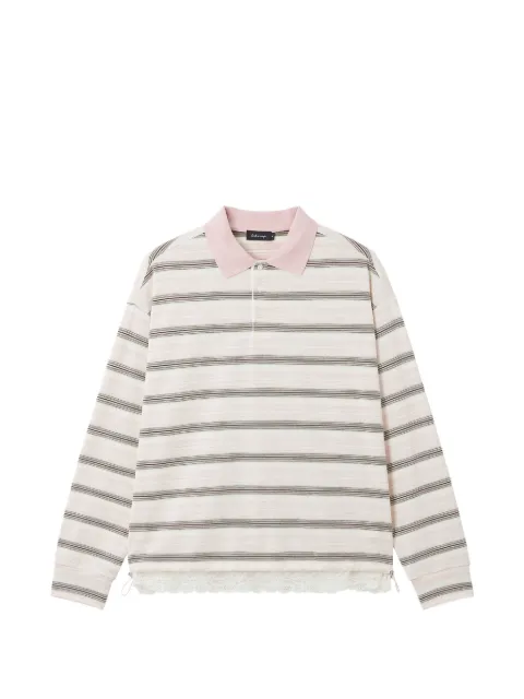 tout a coup Gestreepte polotop met kanten afwerking