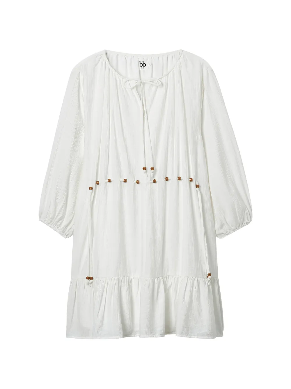 b+ab Abito con balze - Bianco