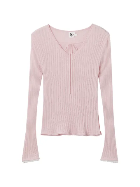 b+ab tie ribbed top