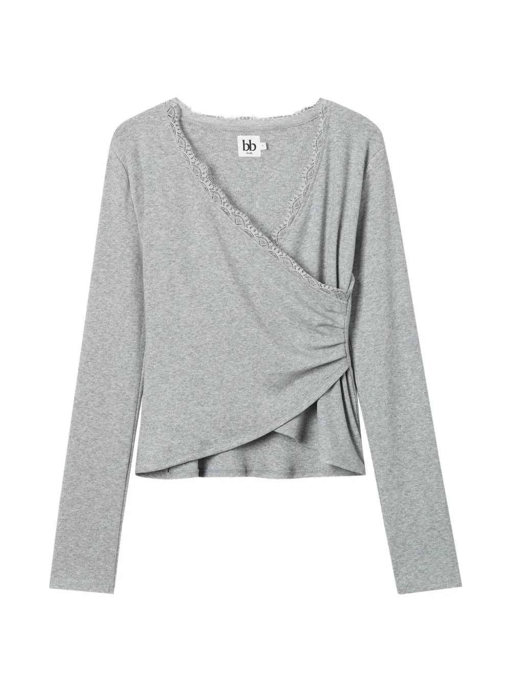 b+ab Top con scollo a V - Grigio