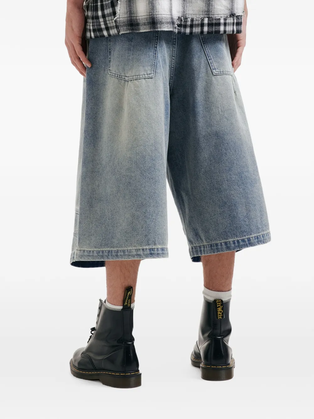 FIVE CM Denim shorts met vlakken Blauw