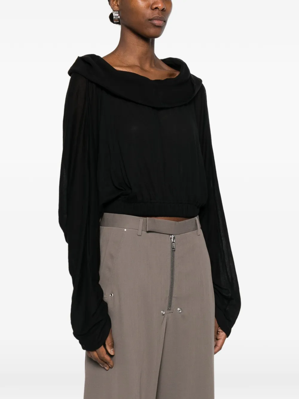 Rick Owens T-shirt met capuchon Zwart