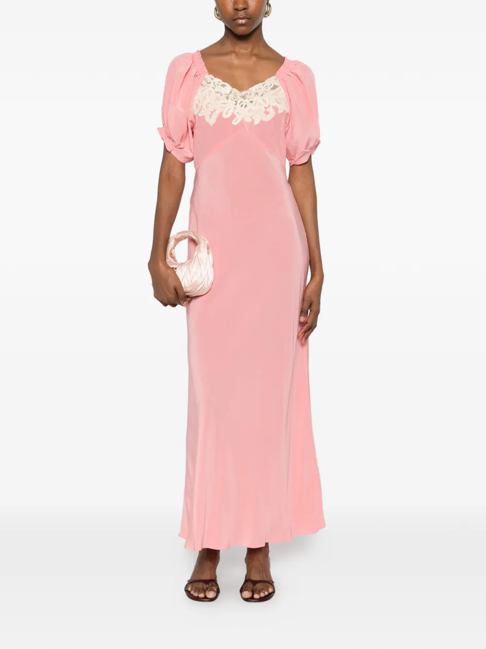 Rixo Ilaria maxi-jurk Roze