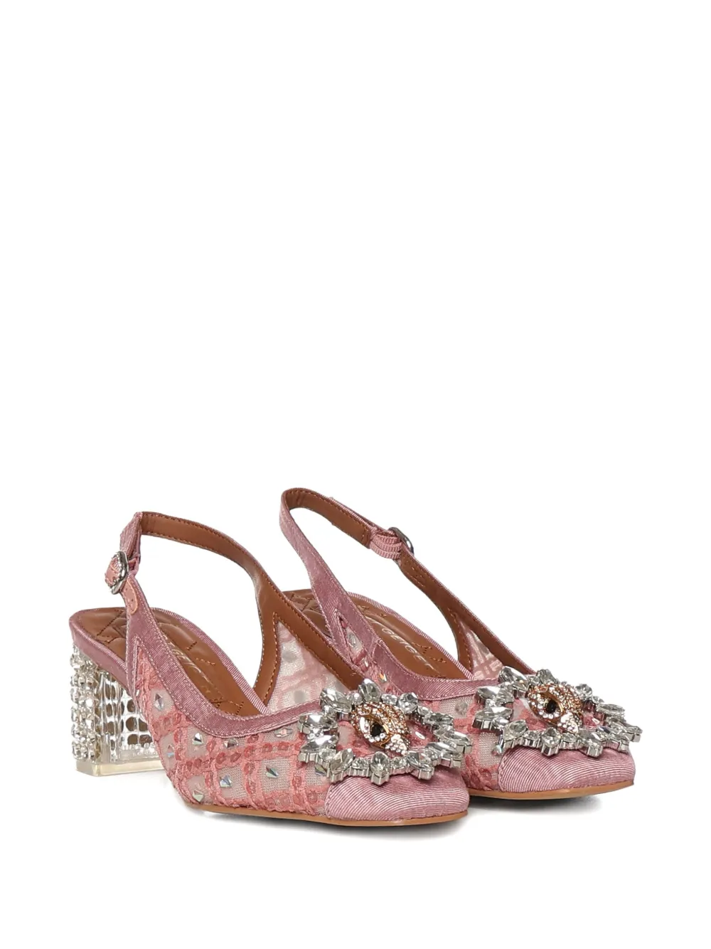Kurt Geiger London embellished heeled pumps Roze