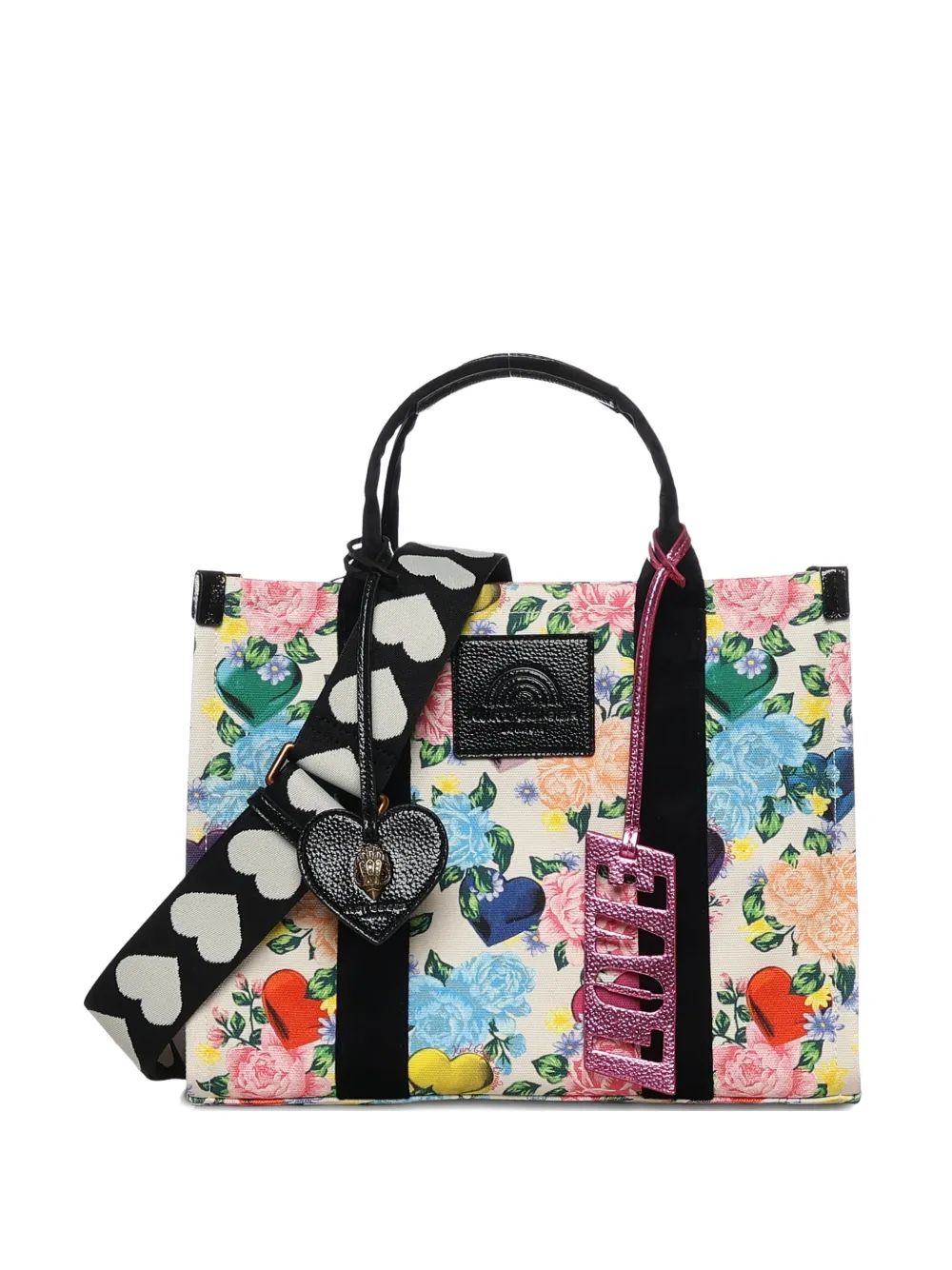Kurt Geiger London floral-hearts tote bag - Toni neutri