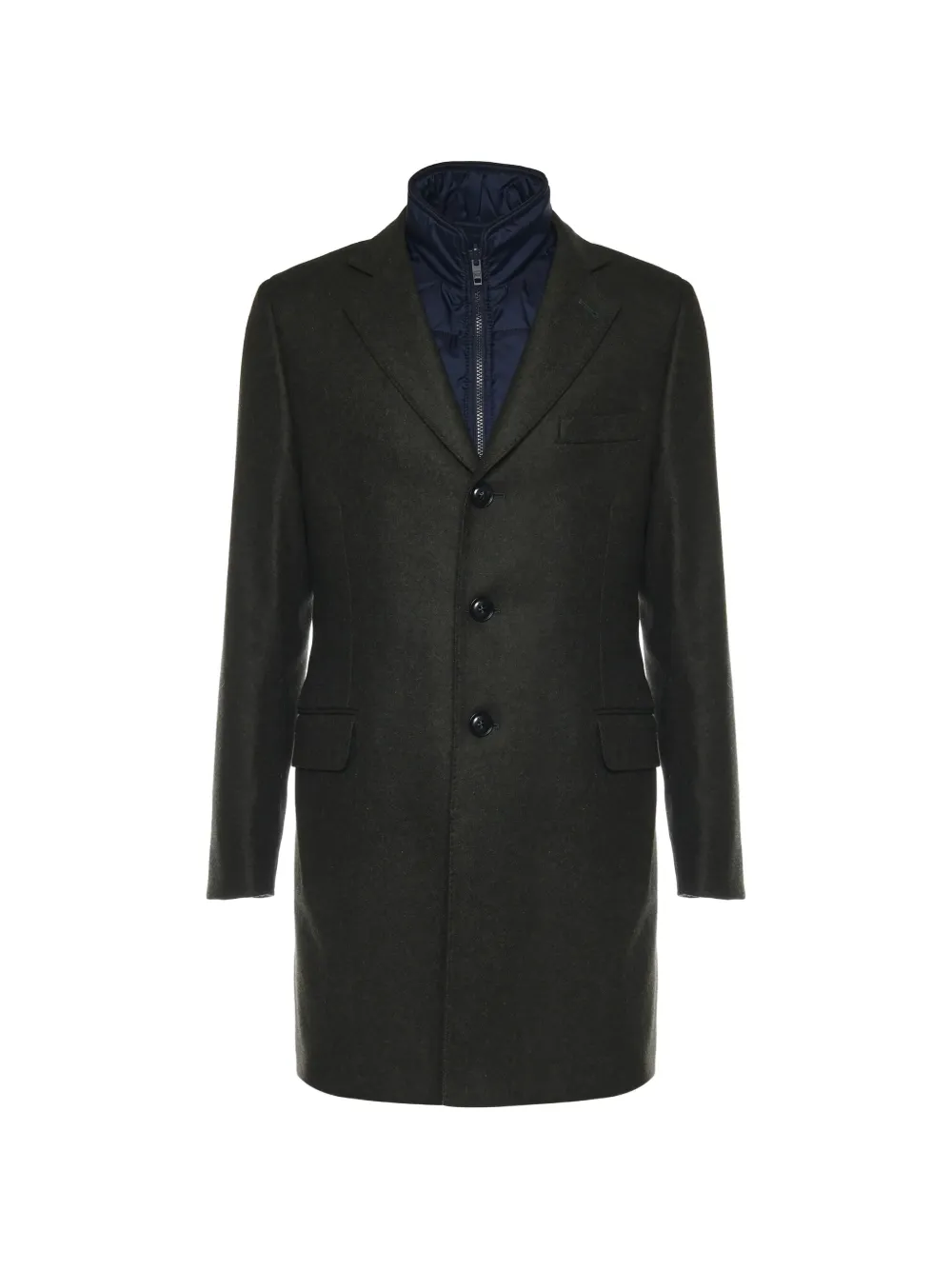 Fay pocketsquare slit gilet and coat (set of two) - Verde