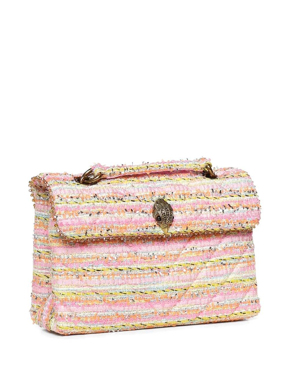 Kurt Geiger London Kensington tweed schoudertas Roze