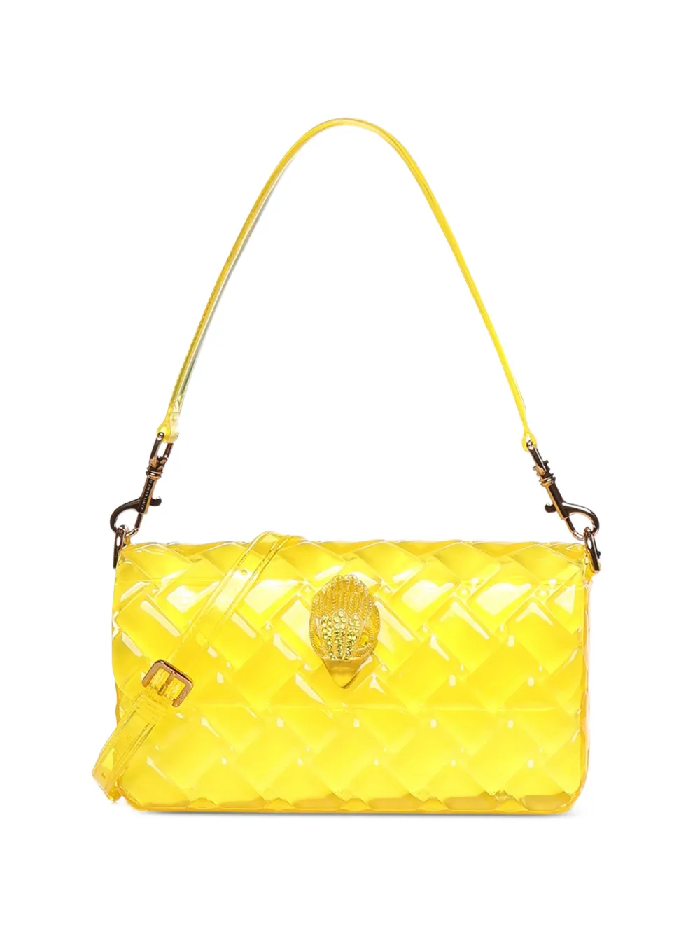 Kurt Geiger London Kensington eagle-plaque woven-effect shoulder bag - Giallo